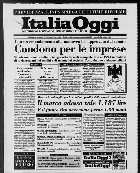 Italia oggi : quotidiano di economia finanza e politica